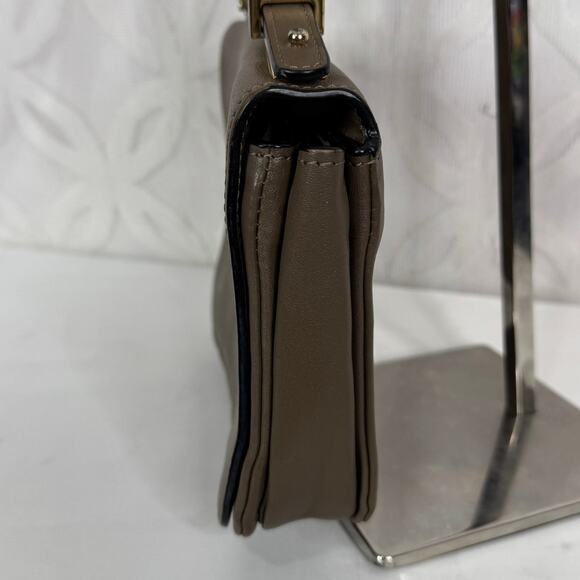 Marni Sculpture Leather Flap Olive Taupe Shoulder Bag - Picture 5 of 16